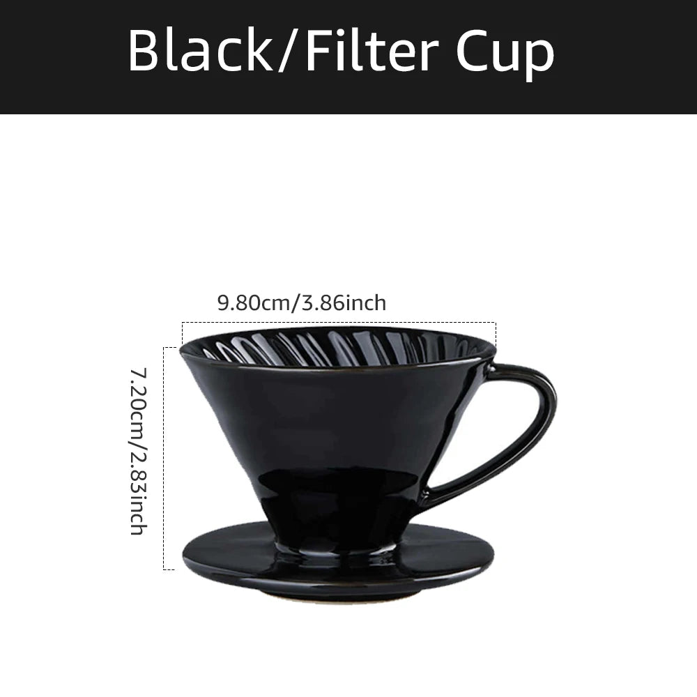 Ceramic Coffee Dripper | Spiral V60 Style Manual Pour Over Maker