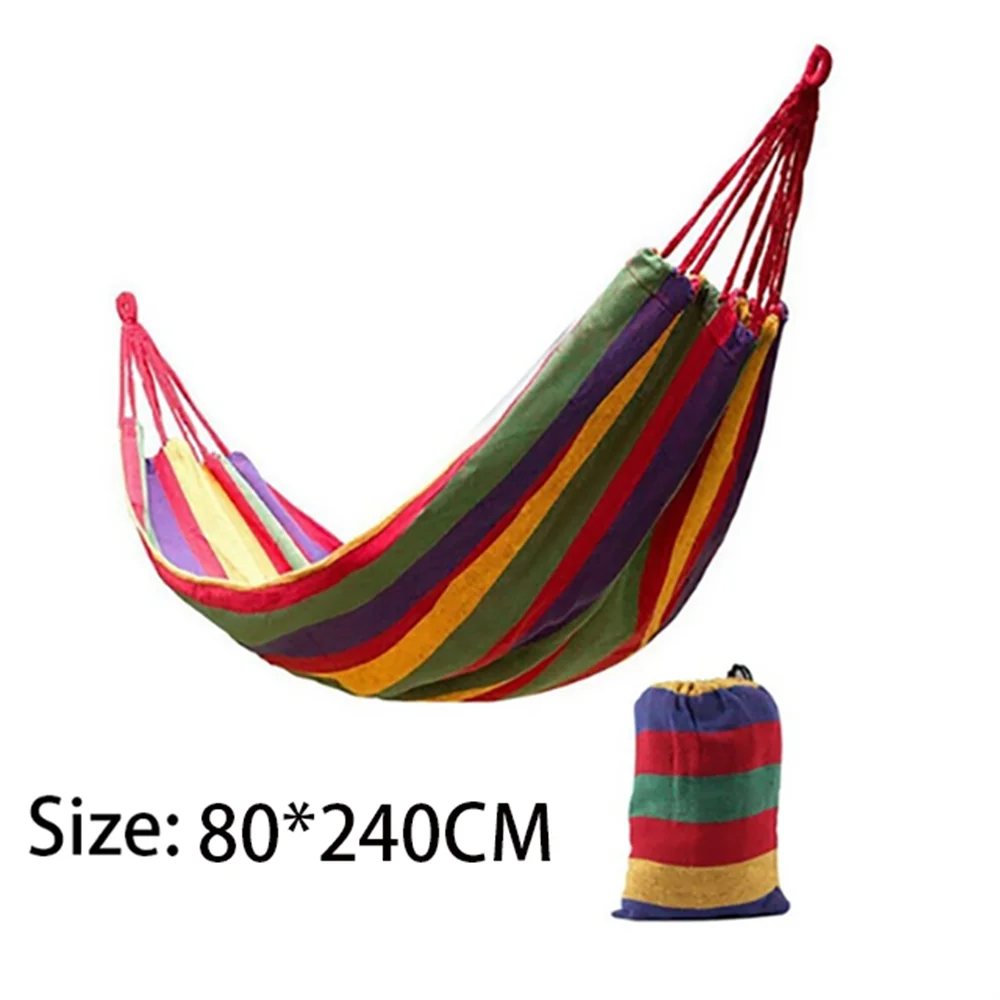 Double Hammock 2 Person Canvas Cotton | Outdoor Garden Tree Bed Set