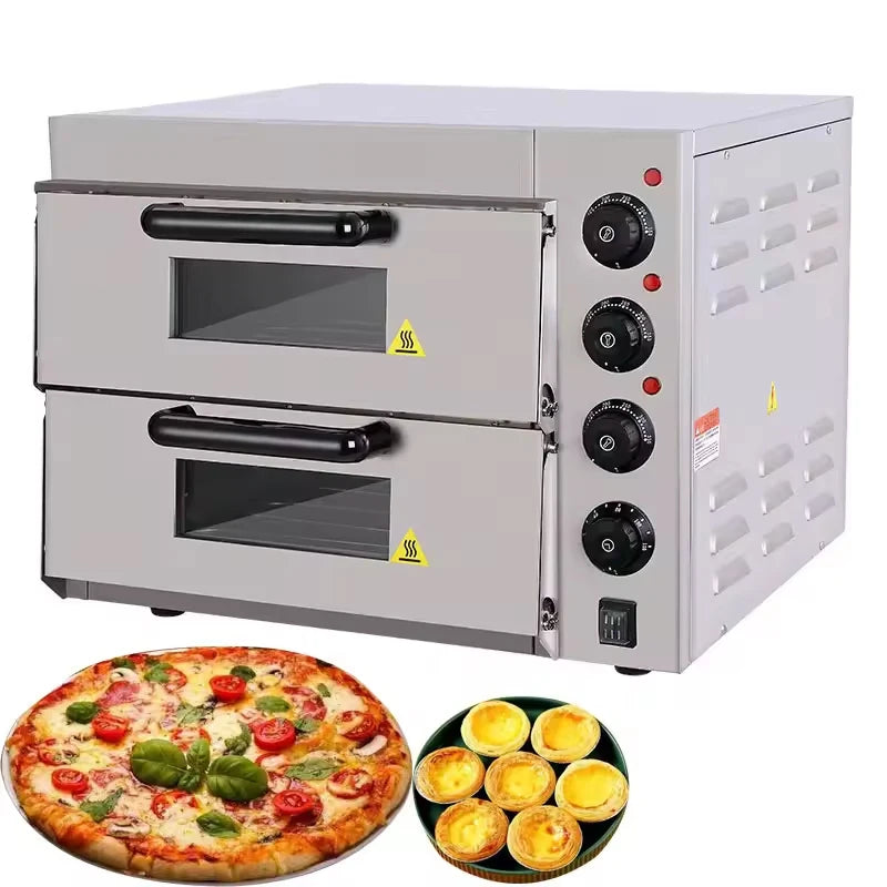 Double Layer Electric Pizza Oven - Stainless Steel 220-240V