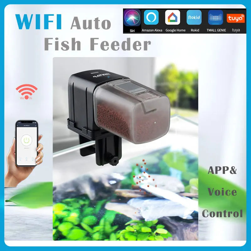 Smart WiFi Fish Feeder | Automatic Aquarium App Control Food Dispenser