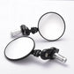 Universal 22mm Round Bar End Mirrors - Foldable Black Aluminum