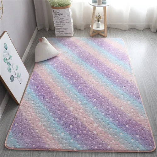 Glow in the Dark Stars Rug | Luminous Non-Slip Kids Room Bedroom Mat