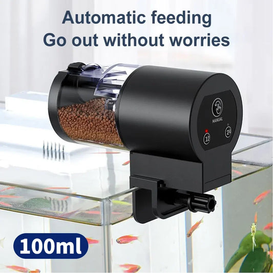 Automatic Fish Feeder | 100ml Digital Timer & Adjustable Portion Control