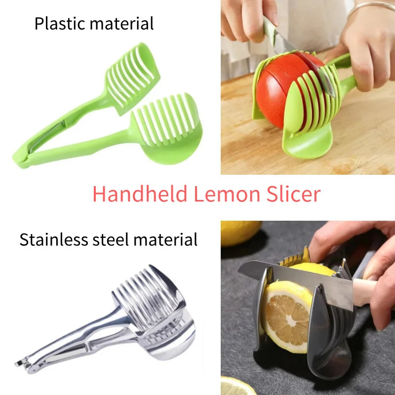 Handheld Slicing Tongs | Tomato, Lemon & Onion Kitchen Slicer Guide