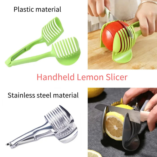 Handheld Slicing Tongs | Tomato, Lemon & Onion Kitchen Slicer Guide