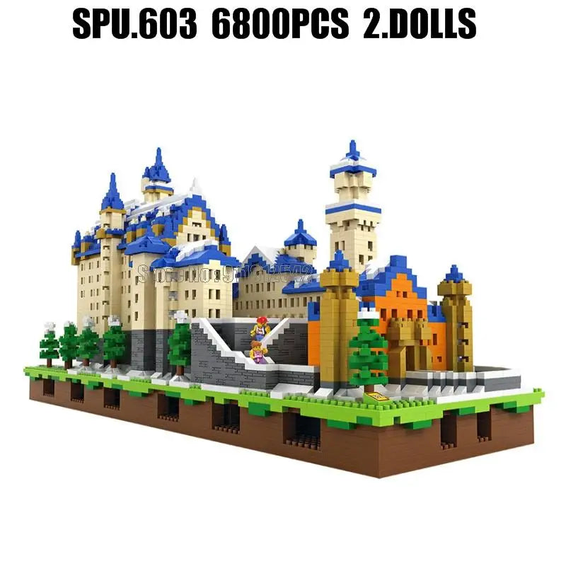 6800-Piece Germany Neuschwanstein Castle Model - Diamond Blocks