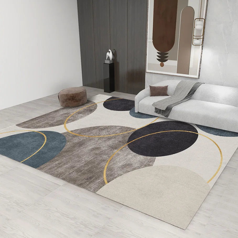 Large Grey Nordic Style Carpet | Deluxe Lounge Rug & Bedroom Floor Mat