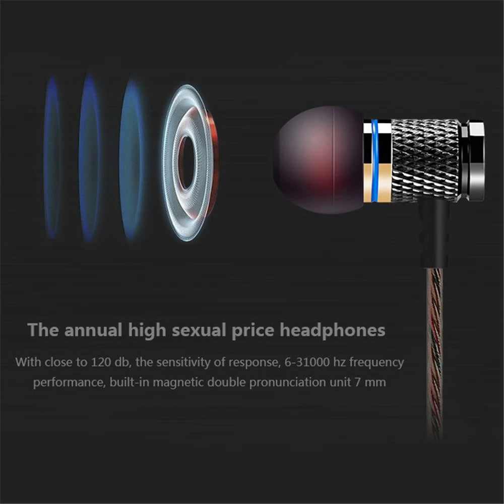 DM6 Copper Forged Earphones | HiFi Bass 3.5mm In-Ear Headphones + MIC