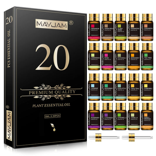 20 Bottles Essential Oils Set | Aromatherapy Fragrance Kit for Diffuser