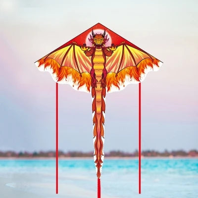 Large Dragon Kite for Kids | Delta Nylon Fabric Outdoor Wind Toy Set