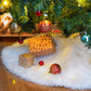 White Christmas Tree Skirt - 120cm Plush Faux Fur Tree Mat