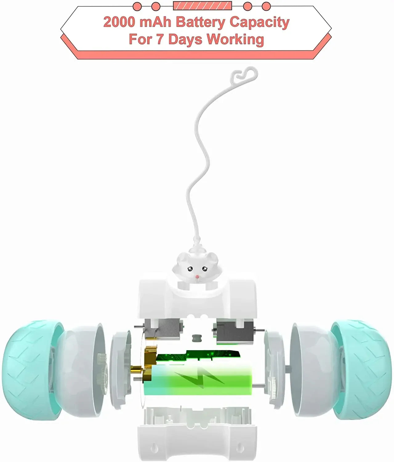 Interactive Cat Toy | Automatic Electronic Mouse with 3 Feathers