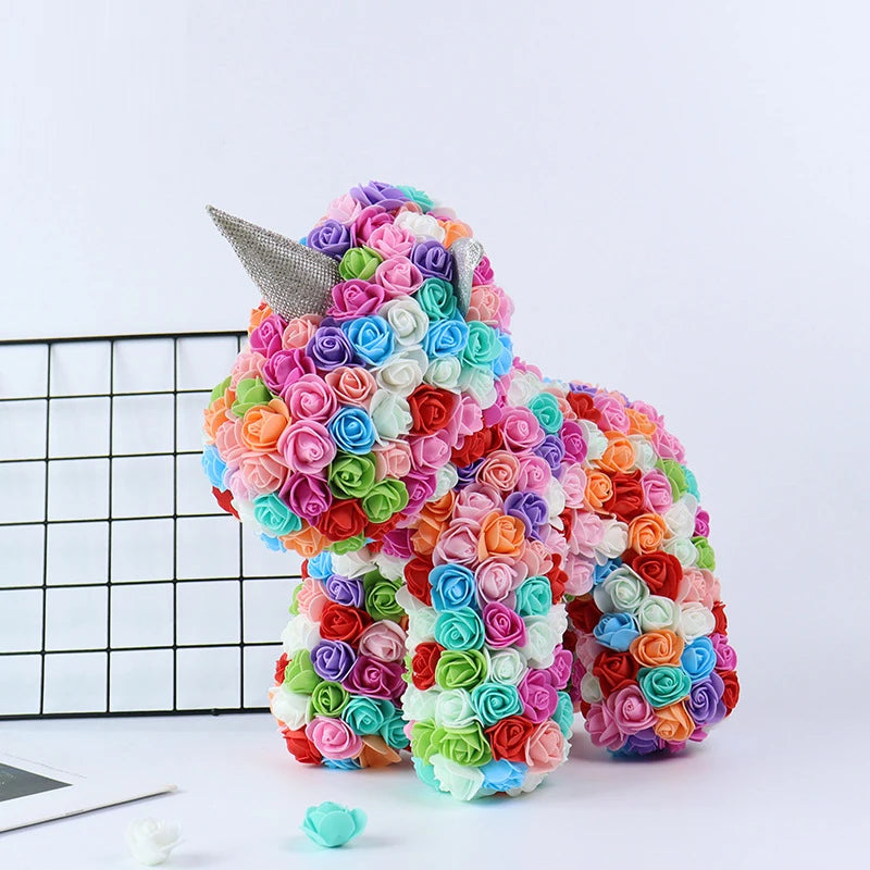 25cm Rose Unicorn PE Flower Gift | Valentines Day Magic Decor for Her