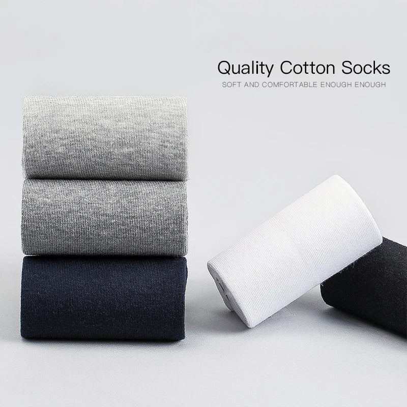 10-Pack Men’s Breathable Cotton Business Socks - Black 6-12