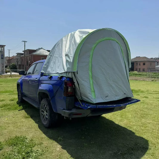 3-4 Person Pickup Truck Tailgate Tent - Foldable Off-Ground Canopy
