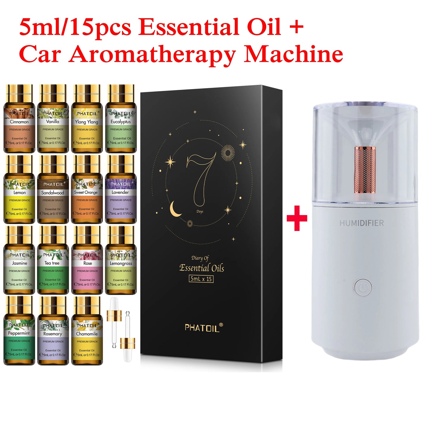 15pc Essential Oils Gift Set | 5ml Aroma Oils for Diffuser & Candles