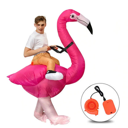 Flamingo Inflatable Costume | Adult Funny Blow Up Halloween Outfit