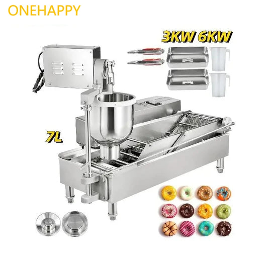 Automatic Commercial Donut Machine - 7L Hopper, 3KW/6KW Power