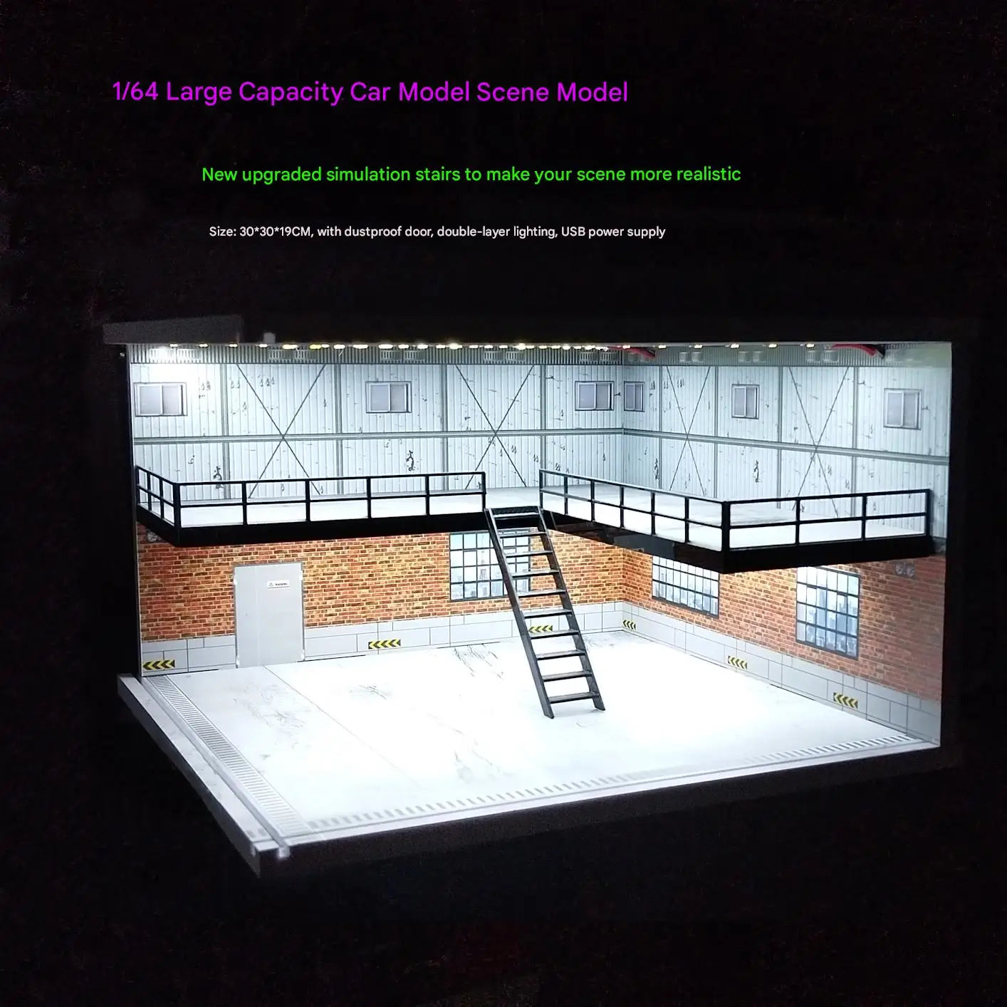 LED Lighted Parking Lot Diorama - Multi-Scale Diecast Display