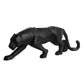 Geometric Panther Statue - Modern Gold Leopard Resin Sculpture