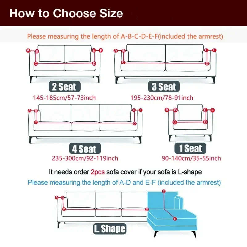 3D Elastic Sofa Covers - Stretch Spandex Couch Slipcover Set