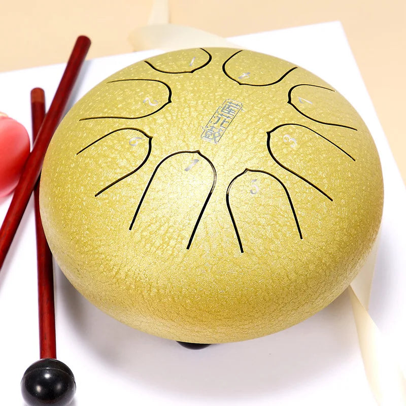 6" Steel Tongue Drum | 8 Note Ethereal Meditation & Yoga Hand Drum