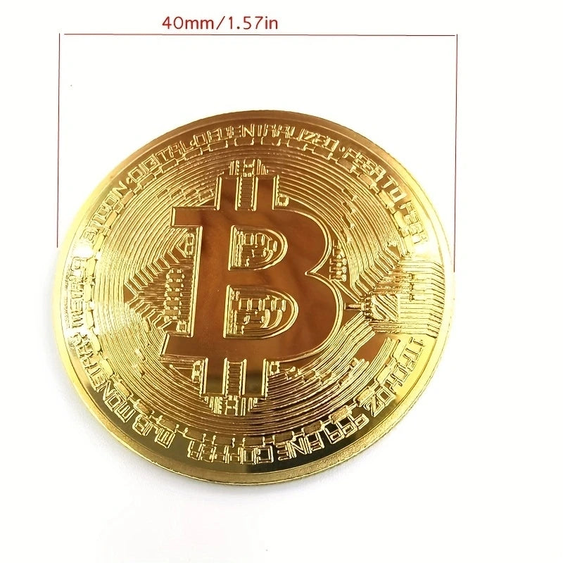 50/100PCS Bitcoin Commemorative Gold Coin Set - Physical Gift