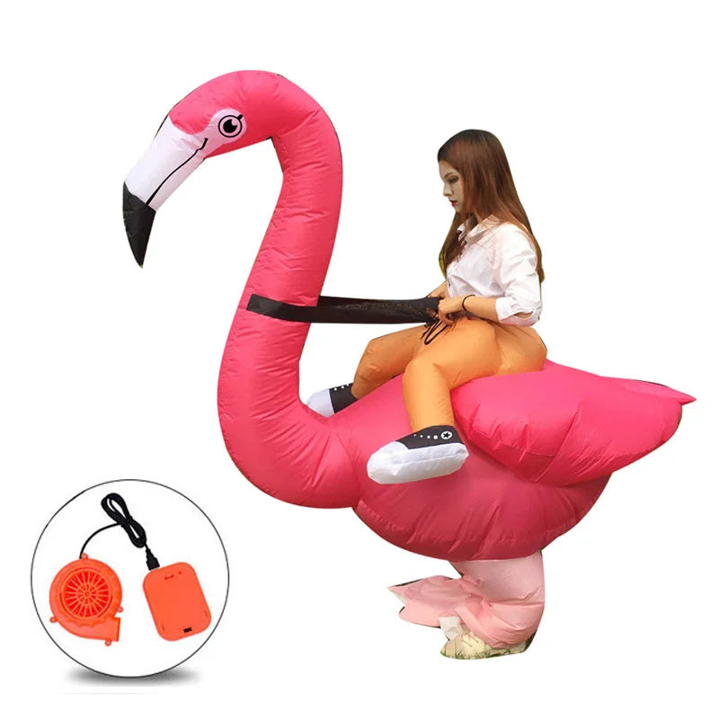 Flamingo Inflatable Costume | Adult Funny Blow Up Halloween Outfit