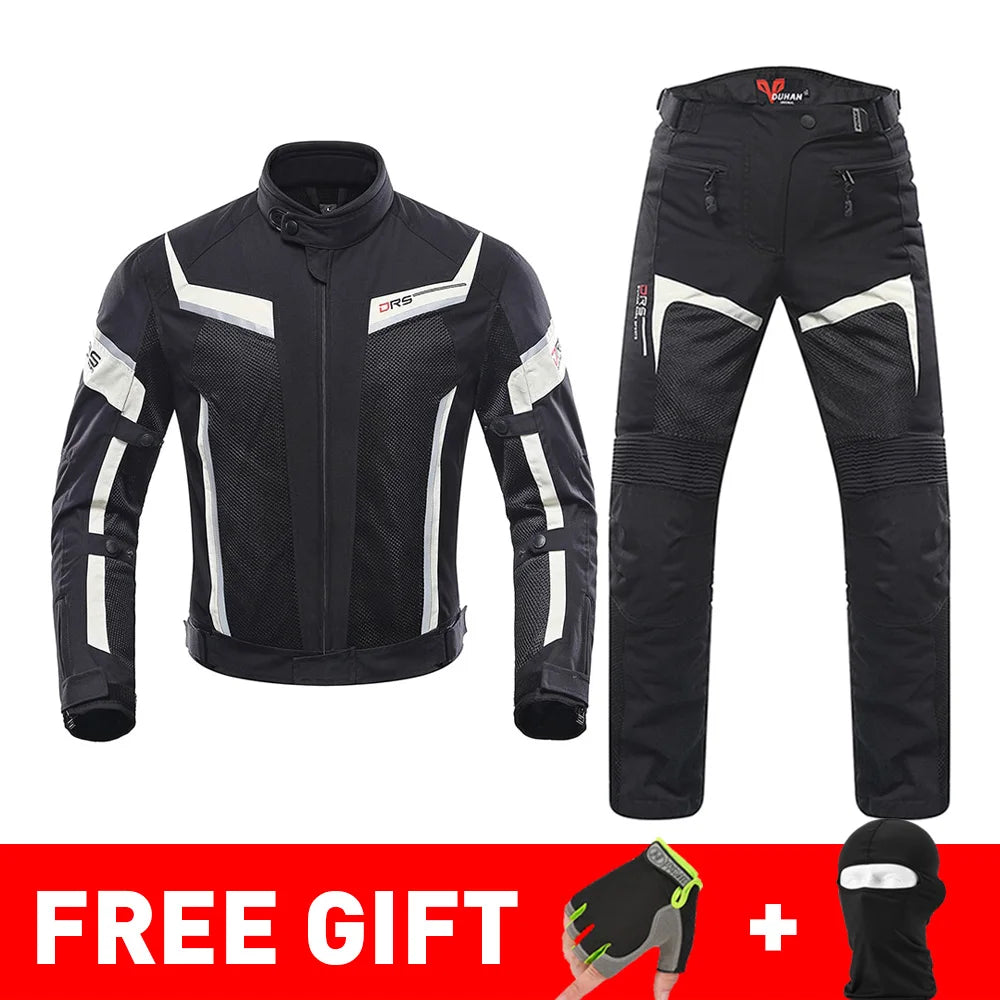 Summer Mesh Motorcycle Jacket & Pants Set - Armored & Breathable Riding Suit
