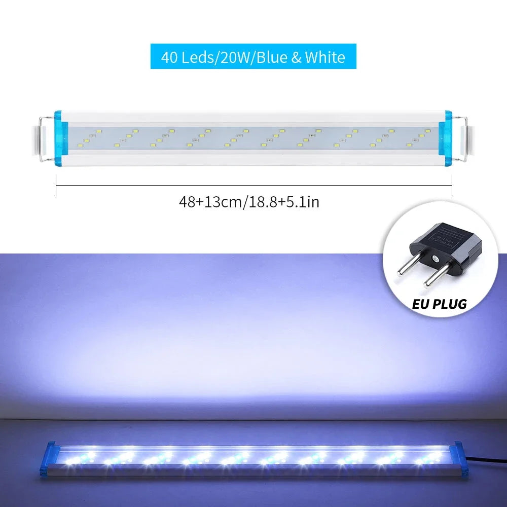 Super Slim LED Aquarium Light | Extensible Waterproof Plant Tank Lamp