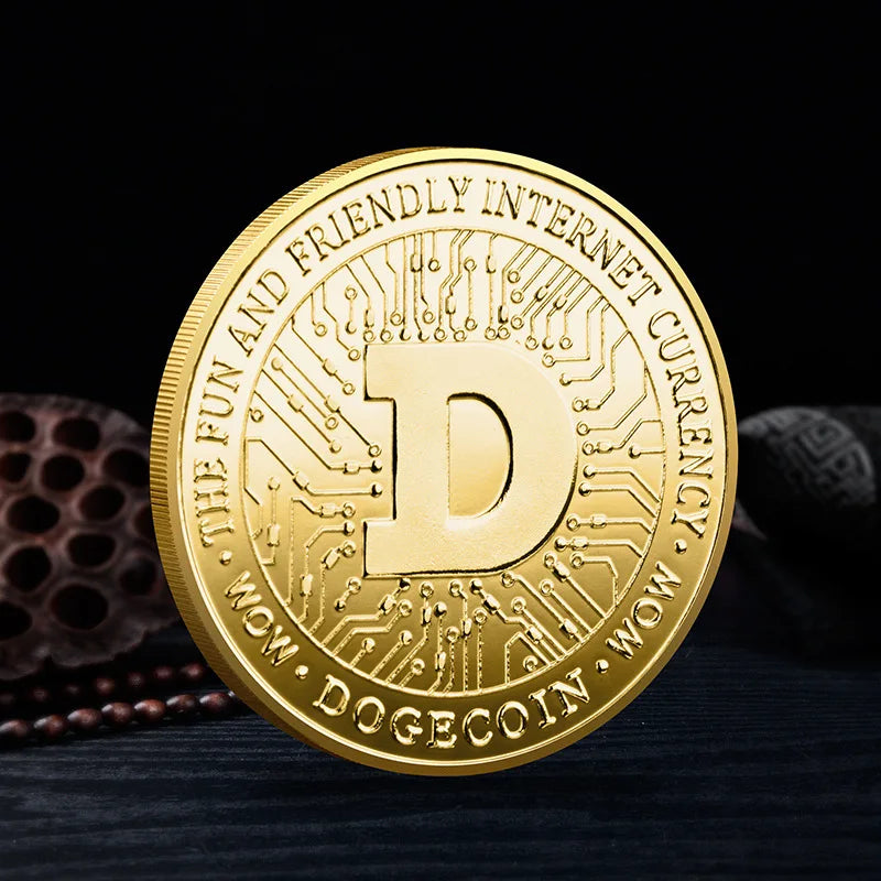Dogecoin Collectible Coin | Gold Silver Plated Crypto Souvenir Gift Set