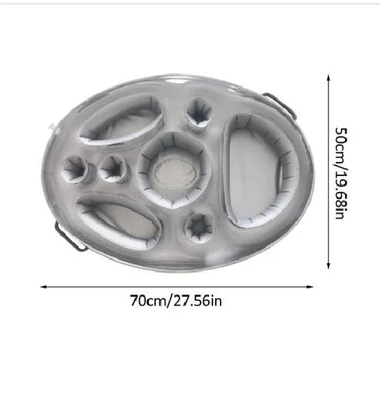 Inflatable Pool Drink Holder | Floating Ice Bucket Tray & Cup Cooler