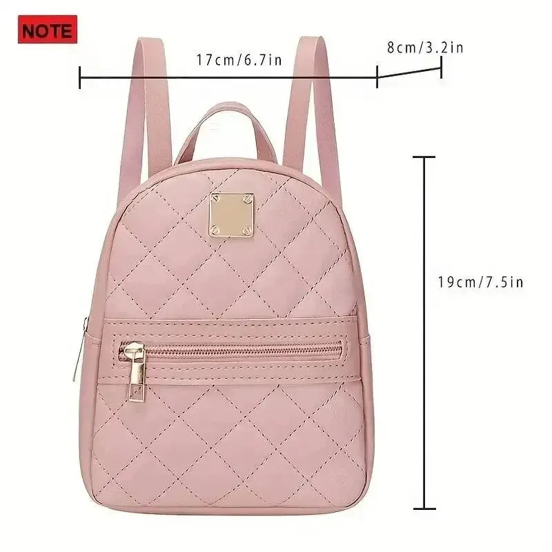 Fashion PU Leather Backpack | Designer Mini School Bag for Women Set