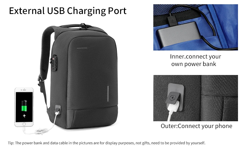 Anti-theft Travel Laptop Backpack - Secure USB Charging Bag