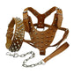Spiked Studded Dog Harness Set - Heavy Duty Leather 3-Piece