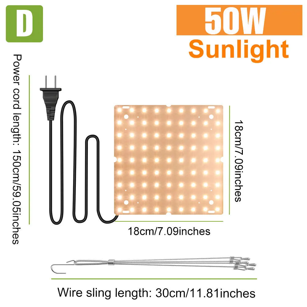 200W LED Plant Grow Light | Full Spectrum Quantum Board Greenhouse Lamp