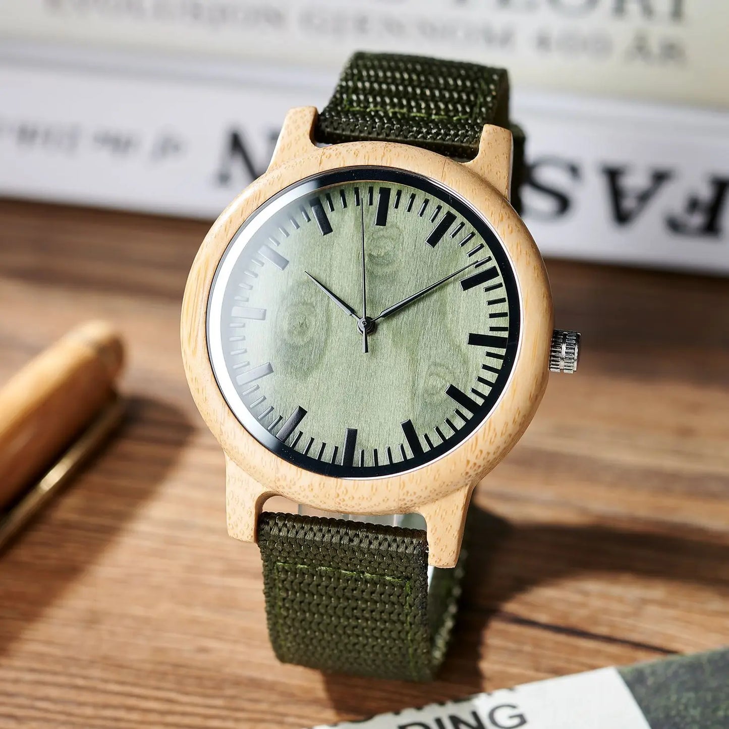 Wooden Watch with Leather Strap | Handmade Eco-Friendly Quartz Gift