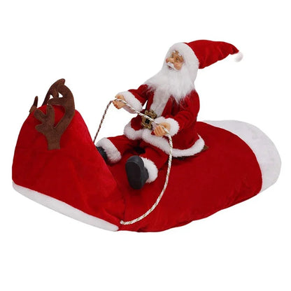 Funny Santa Rider Dog Costume - Christmas Pet Coat Jacket