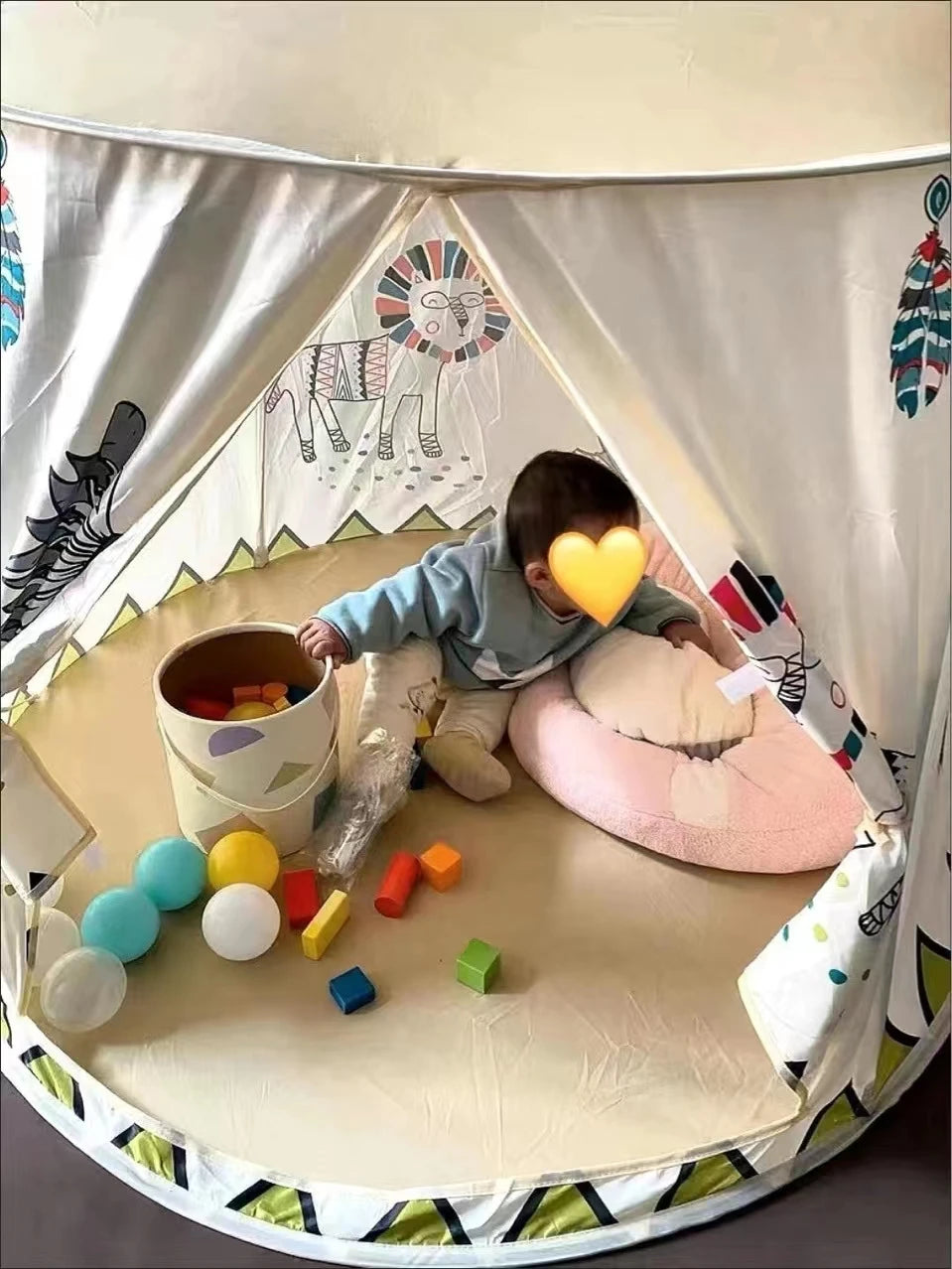 Kids Play House Tent | Foldable Indoor & Outdoor Hexagonal Game Castle