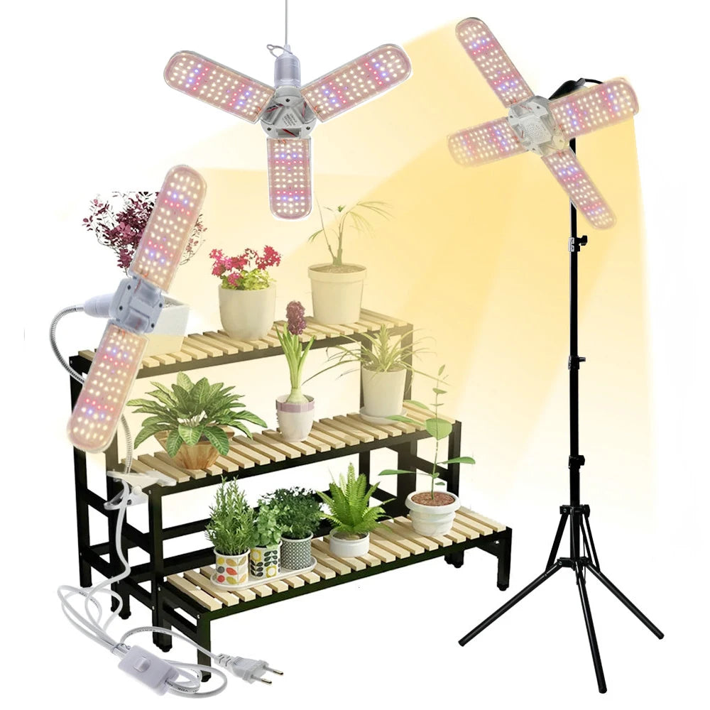 Full Spectrum LED Growth Lamp | 48W Greenhouse Plant Light & Bracket