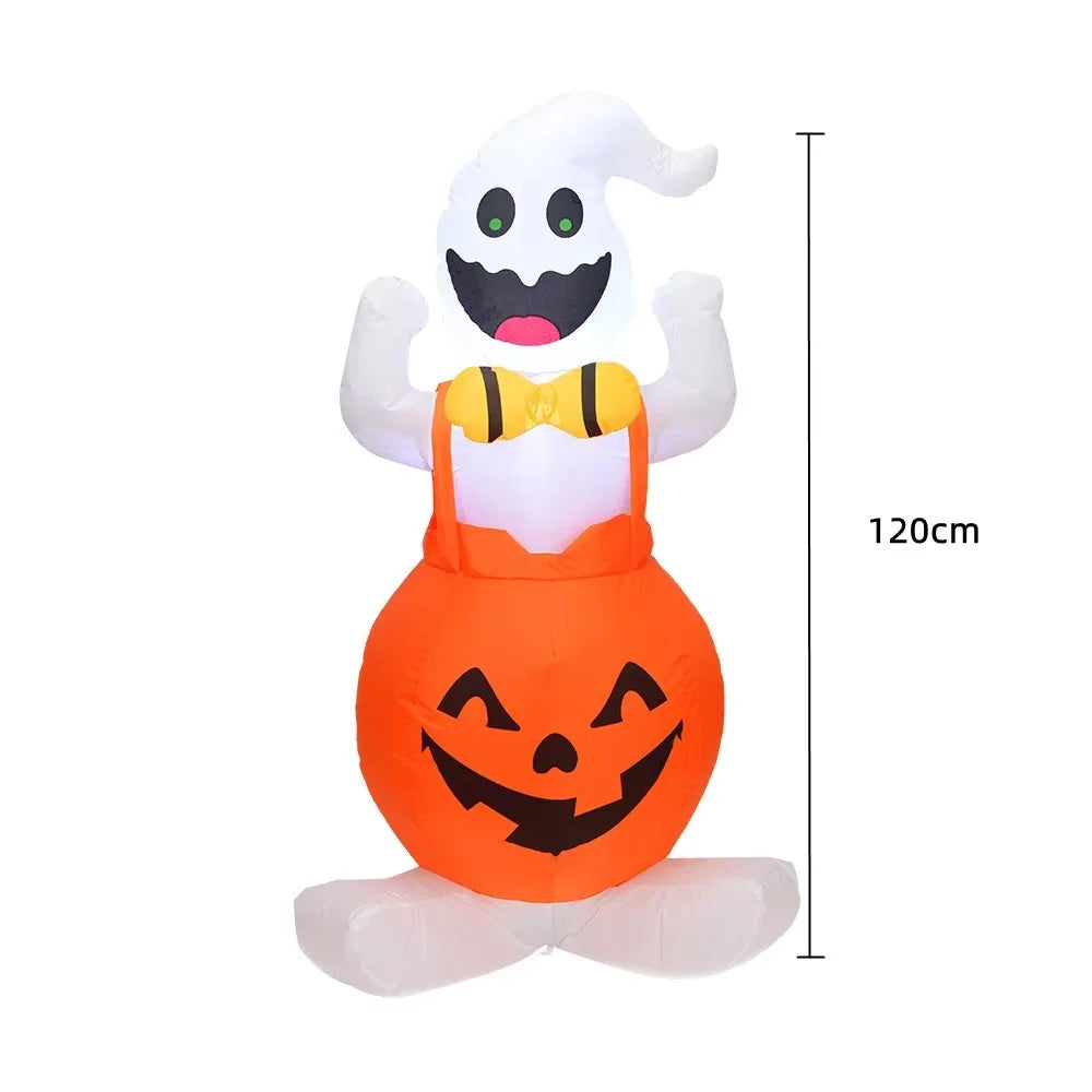 2.4m Halloween Inflatable Ghost | Pumpkin Street Sign LED Yard Decor