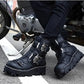 Mens Cowhide Leather Motorcycle Boots - Gothic Skull Boots