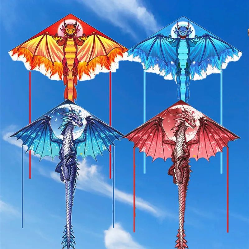 Large Dragon Kite for Kids | Delta Nylon Fabric Outdoor Wind Toy Set