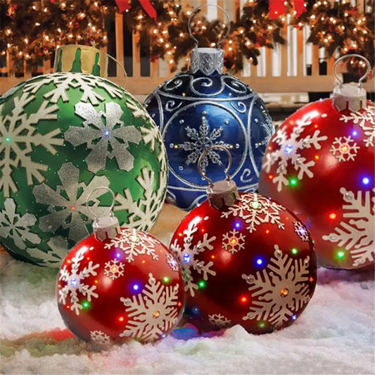 60cm Giant Outdoor Christmas Inflatable Ball - PVC Ornament