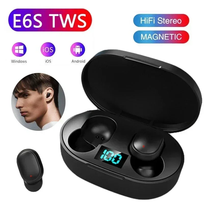 E6S Wireless Bluetooth Earphones | Noise Cancelling TWS Sport Buds ID