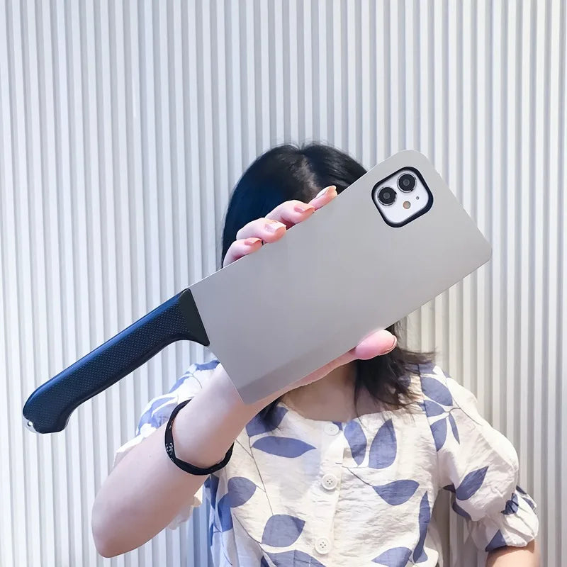 Funny Kitchen Knife Phone Case - 3D Cleaver Silicon Cover