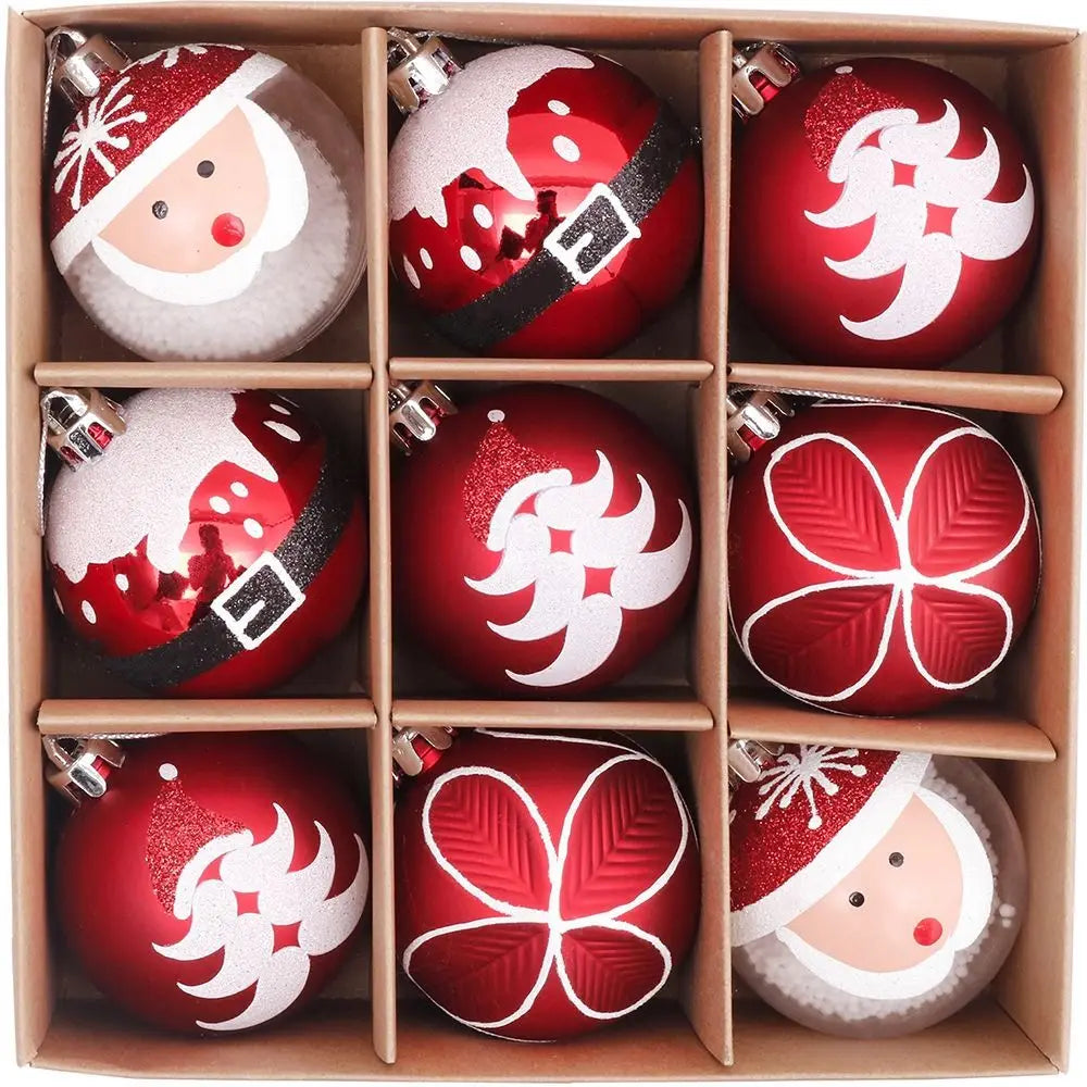9-Piece 6cm Christmas Ball Ornaments - Shatterproof Baubles
