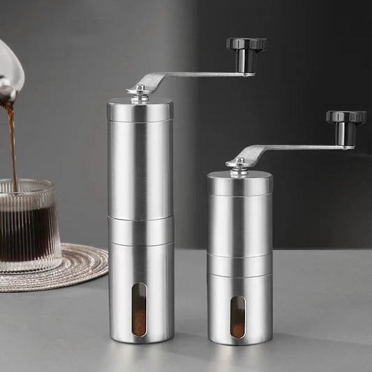 Manual Coffee Grinder | Portable Stainless Steel Hand Mill + Burrs