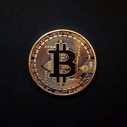 Physical Bitcoin Coin - Gold Plated BTC Commemorative Token