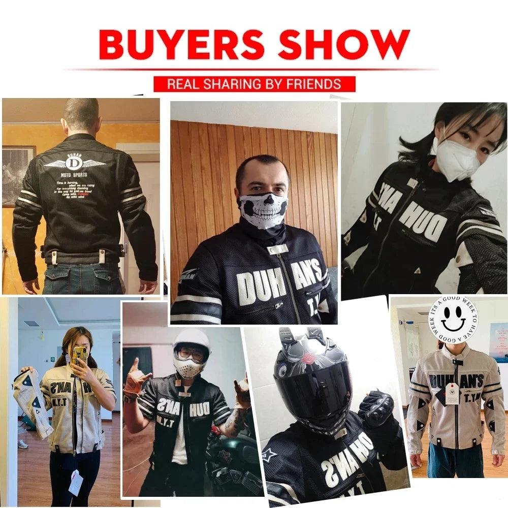 Mens Motorcycle Summer Jacket - Breathable Mesh Armor Jacket